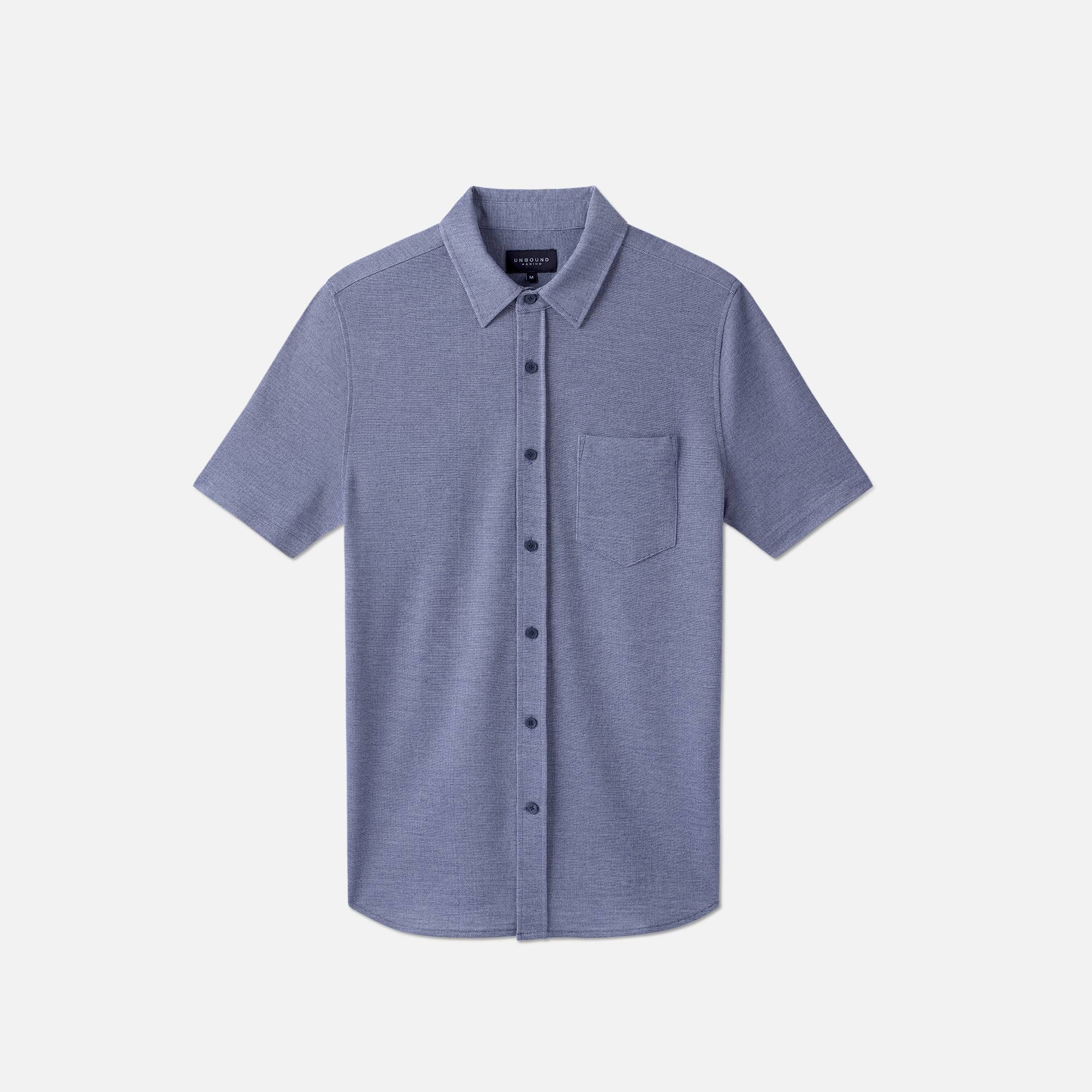 Men's Short Sleeve Merino Button-Up - Image 14
