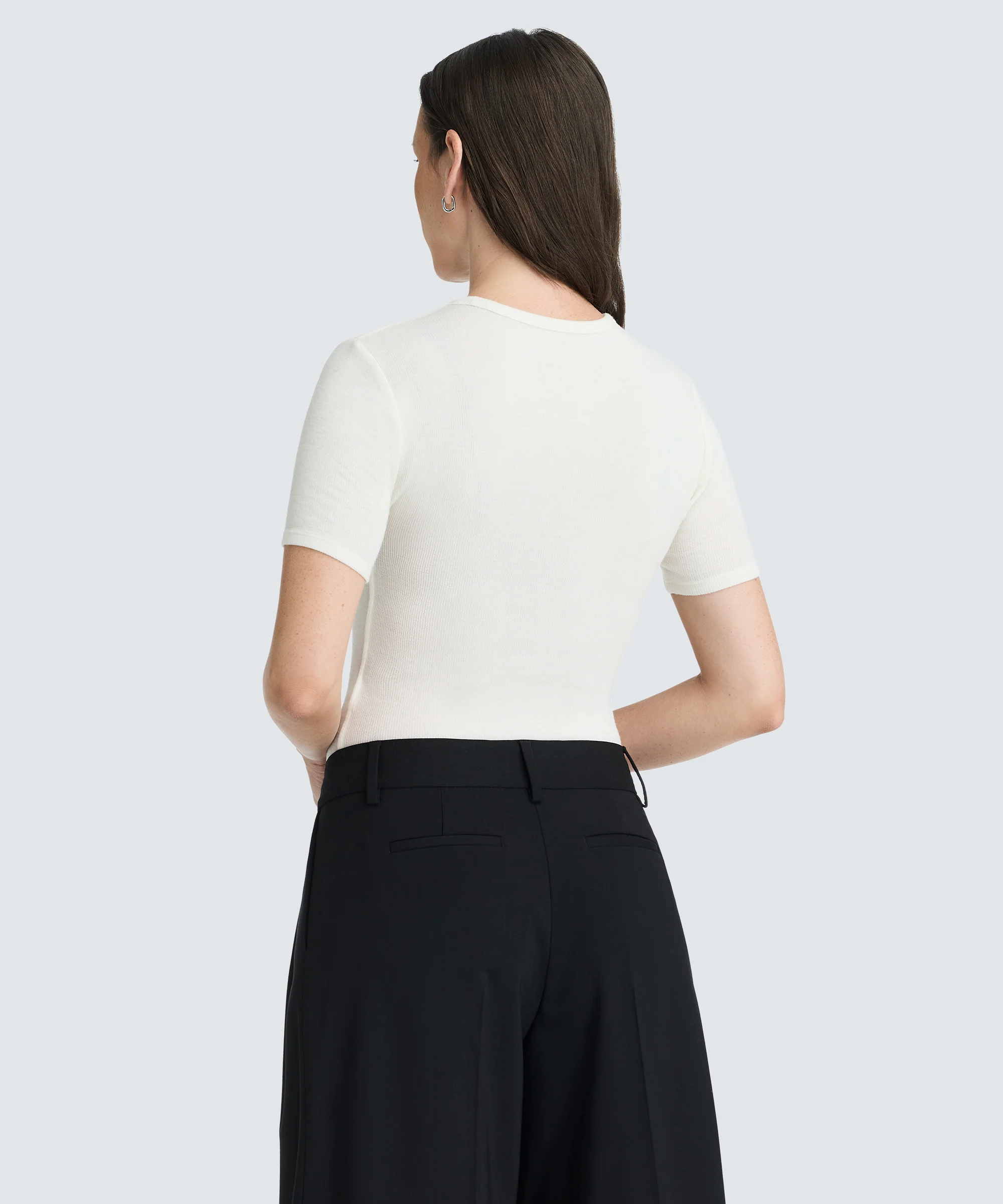 Women's Rib Fitted Crew Neck T-Shirt - Image 11