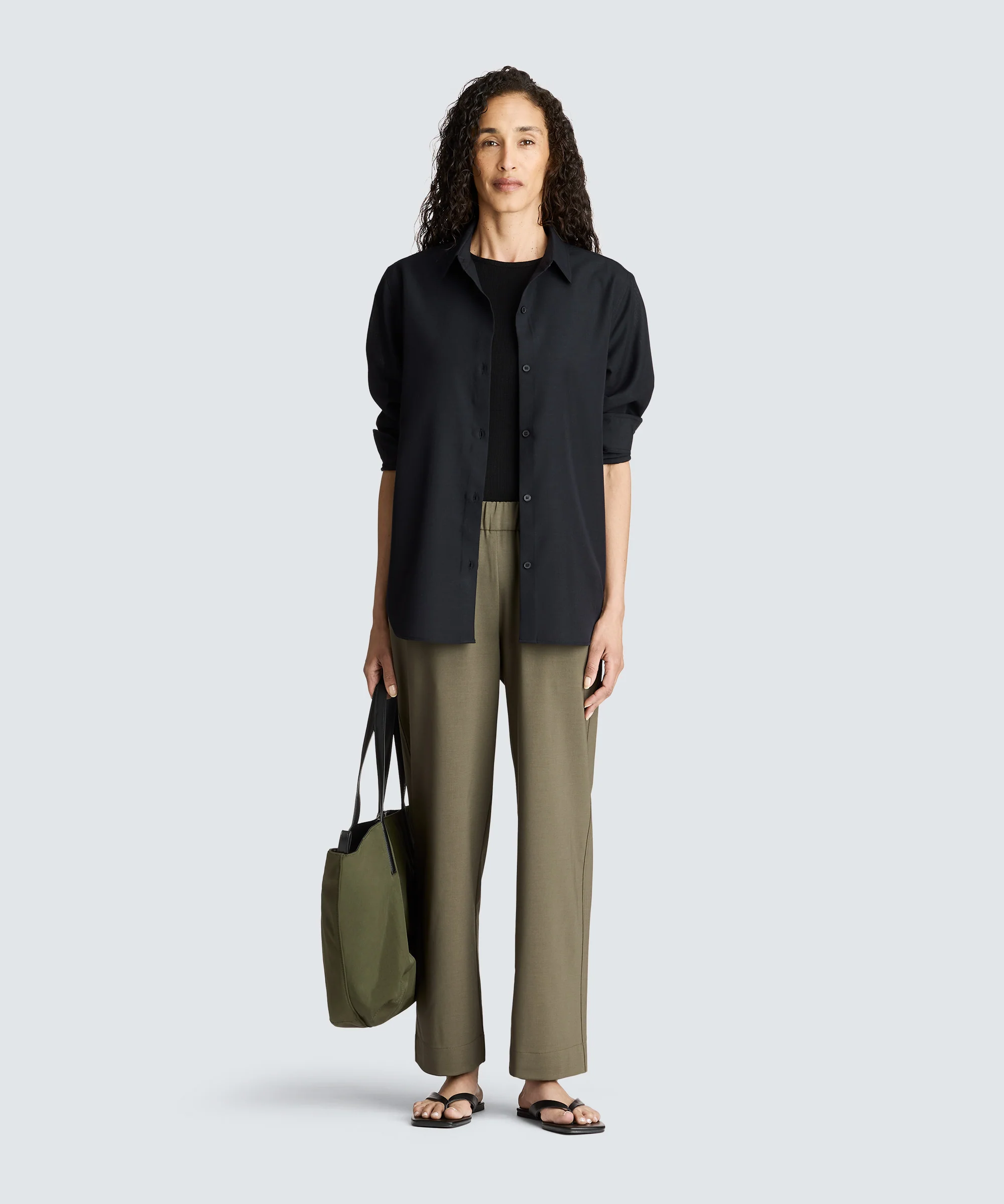 Women's Rib Fitted Crew Neck T-Shirt - Image 19