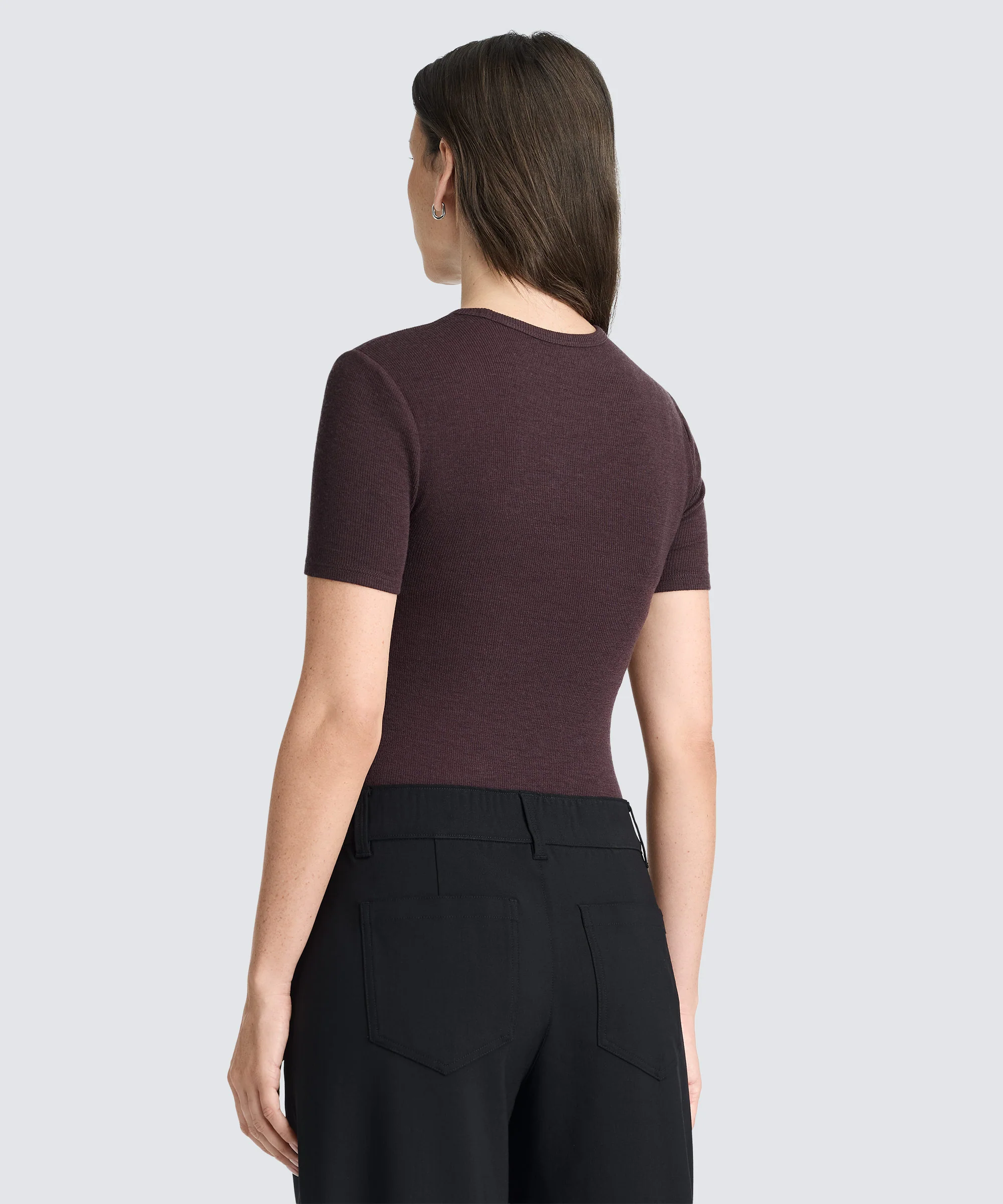 Women's Rib Fitted Crew Neck T-Shirt - Image 27