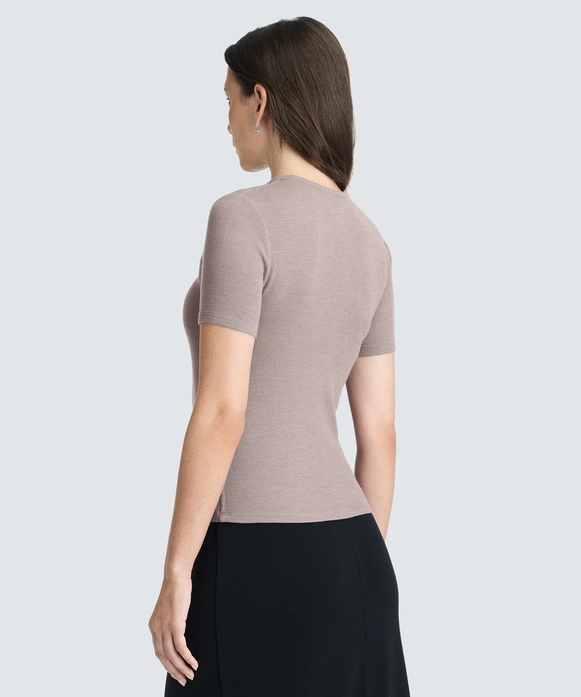 Women's Rib Fitted Crew Neck T-Shirt - Image 39