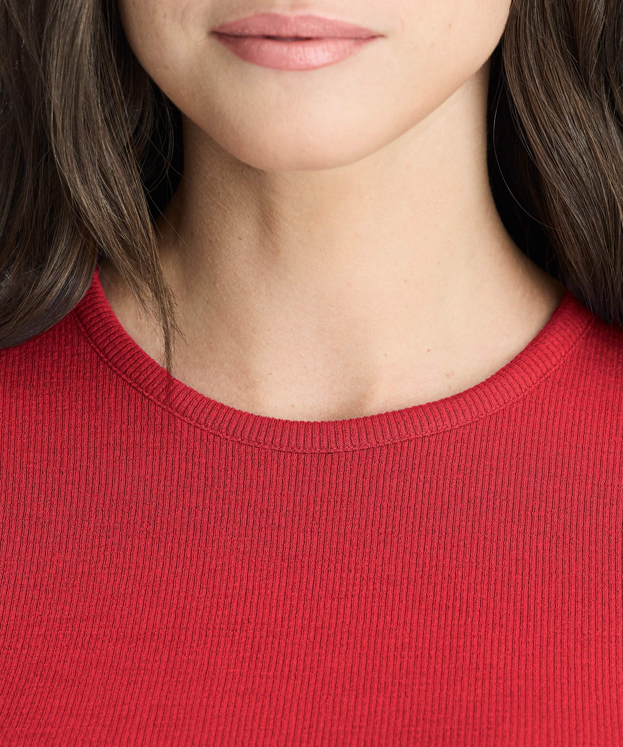 Women's Rib Fitted Crew Neck T-Shirt - Image 44