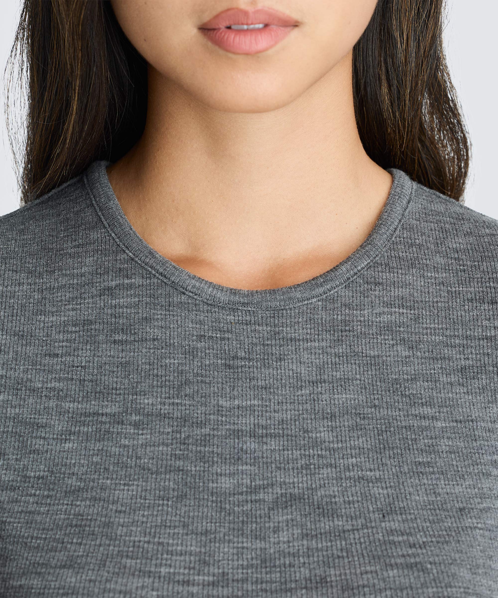 Women's Rib Fitted Crew Neck T-Shirt - Image 48