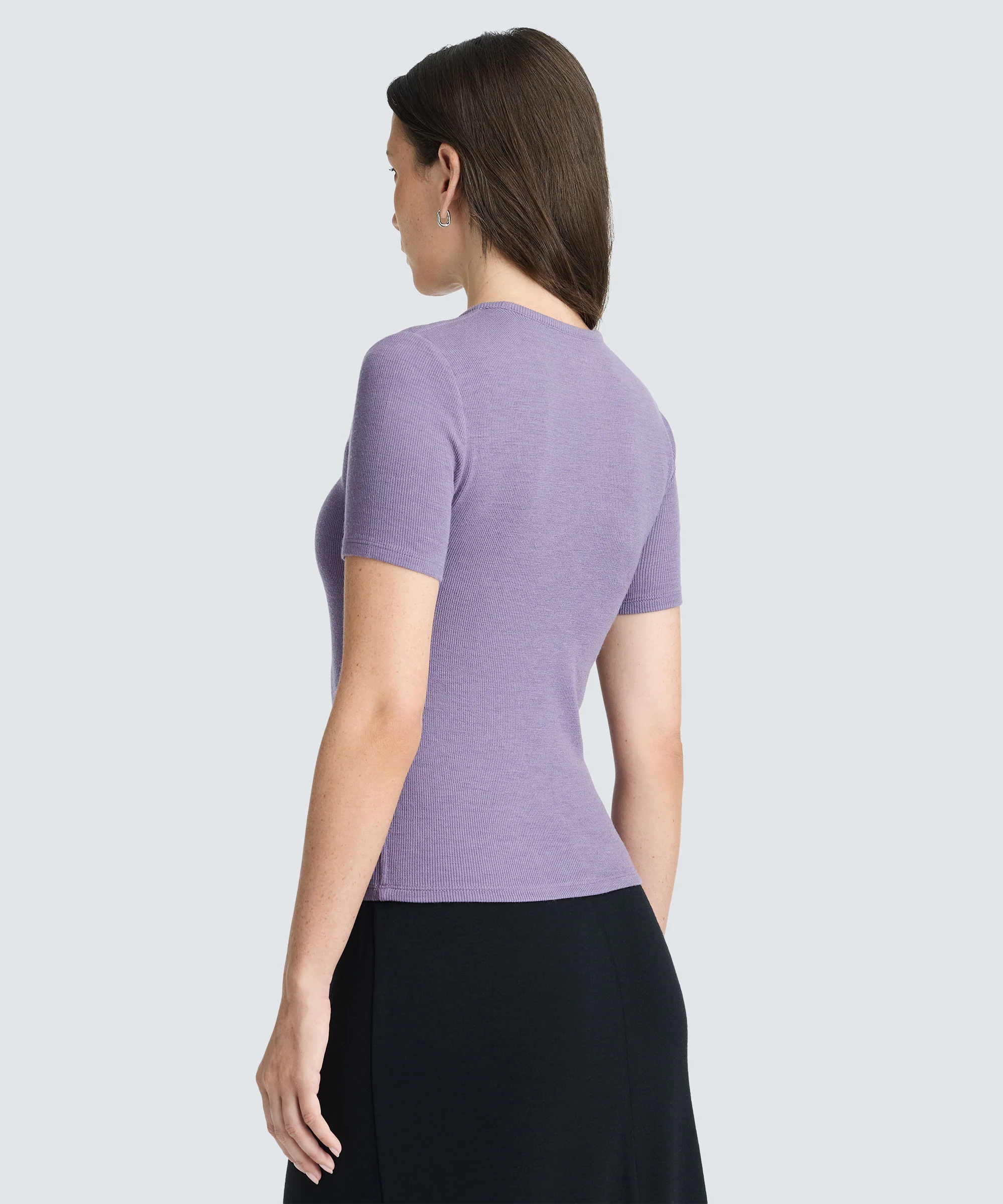 Women's Rib Fitted Crew Neck T-Shirt - Image 5