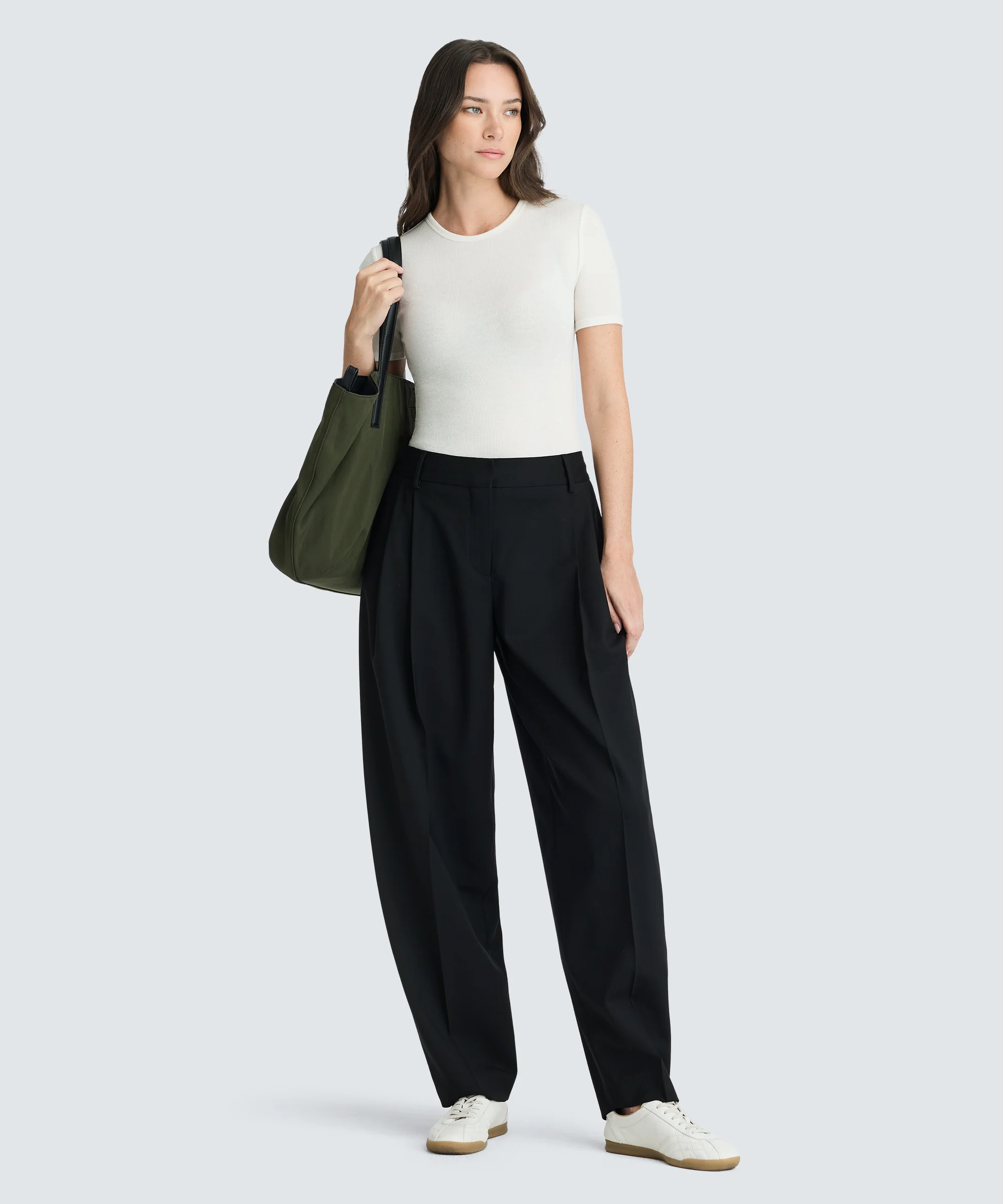 Women's Rib Fitted Crew Neck T-Shirt - Image 8