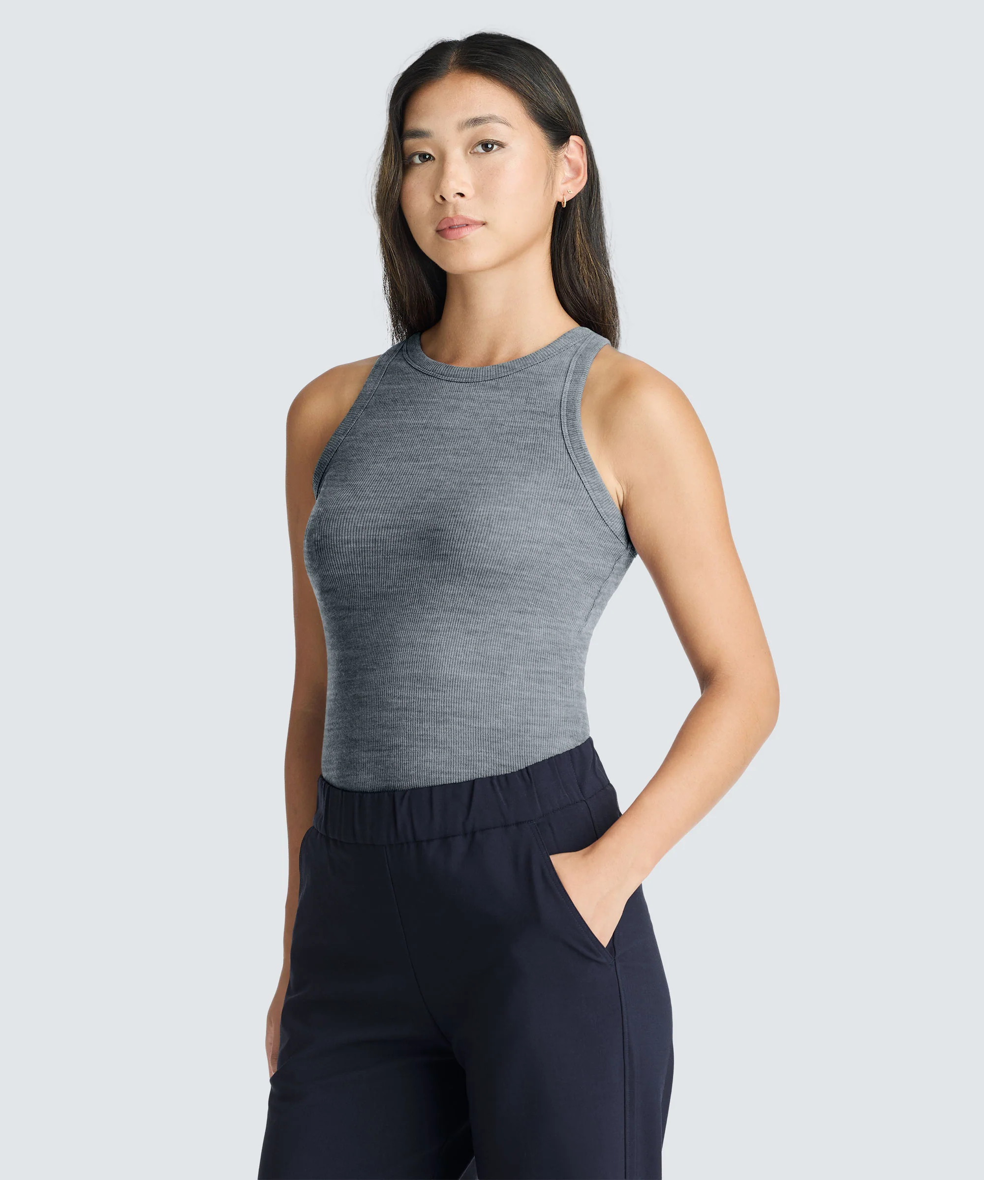 Women's Merino Rib Racer Tank - Image 4