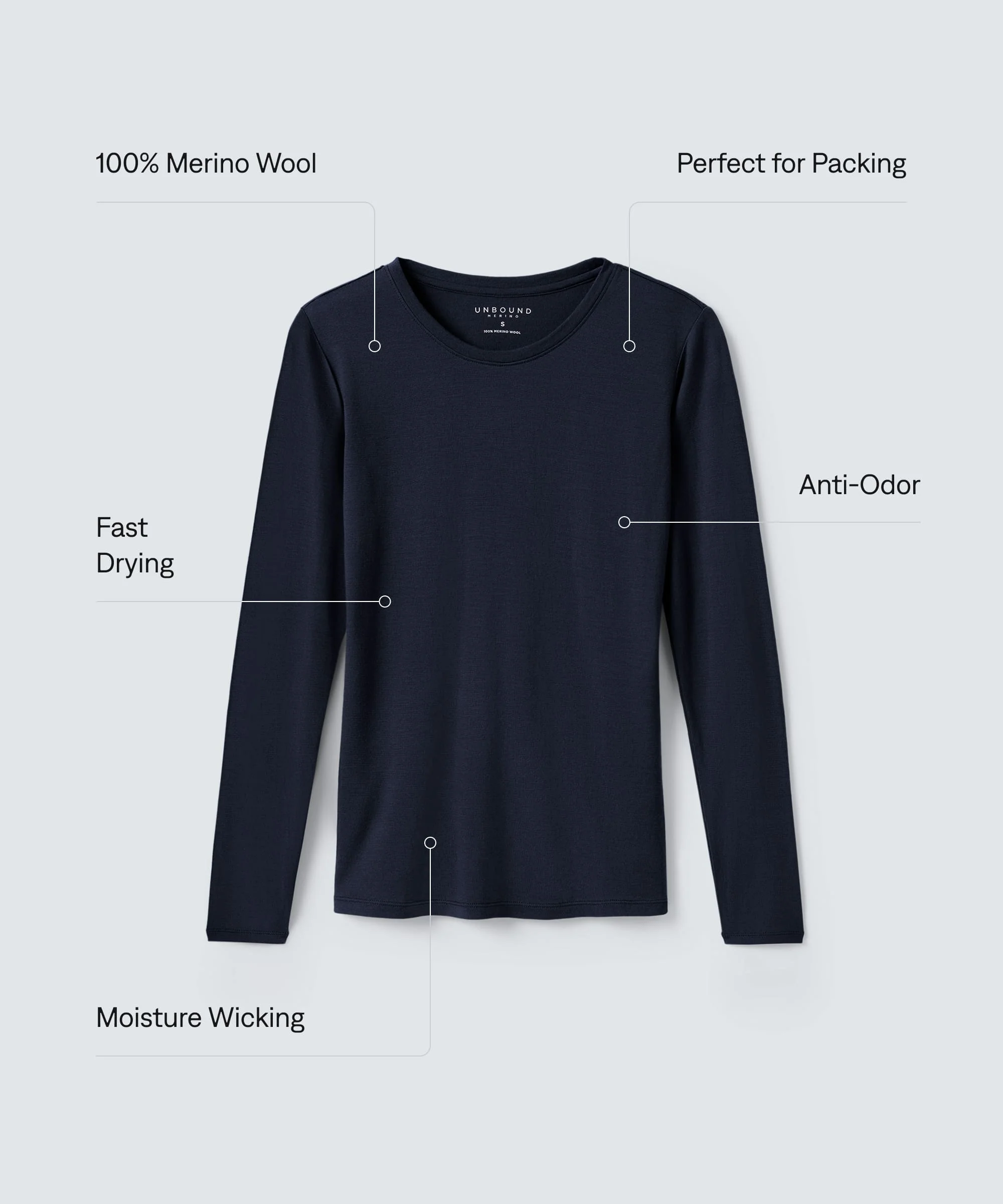 Women's Long Sleeve Merino Crew - Image 86