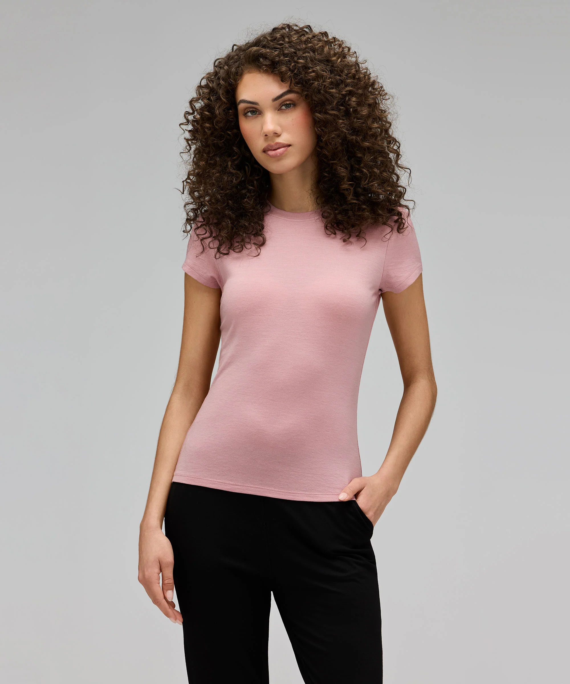 Women's Slim Merino Crew Neck T-Shirt - Image 14