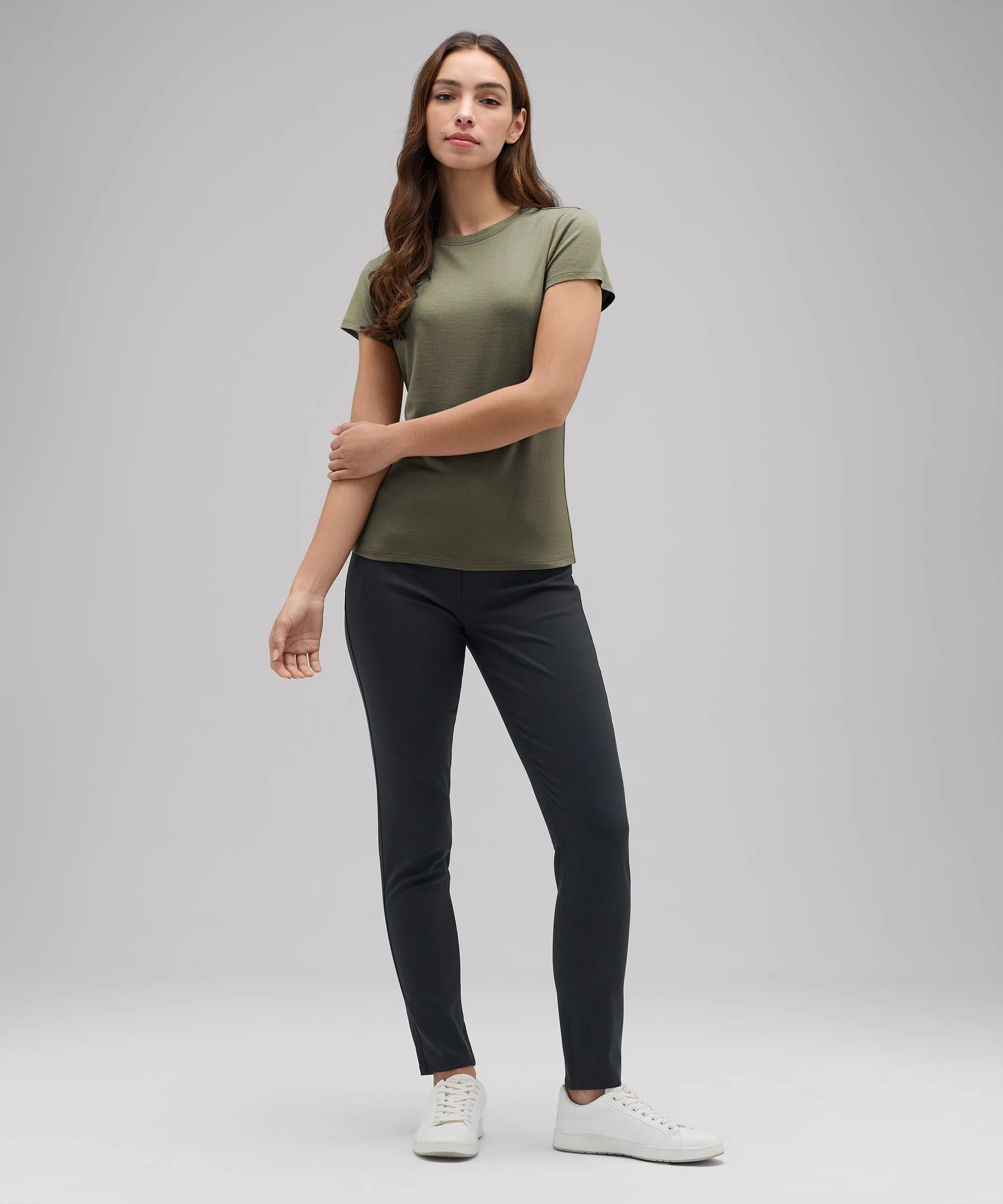 Women's Slim Merino Crew Neck T-Shirt - Image 18