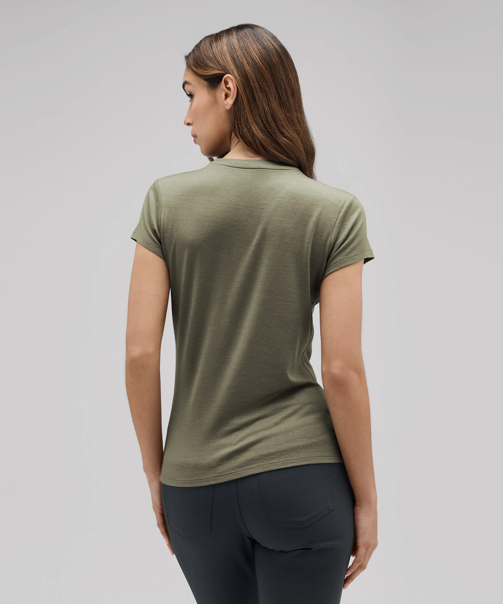 Women's Slim Merino Crew Neck T-Shirt - Image 20