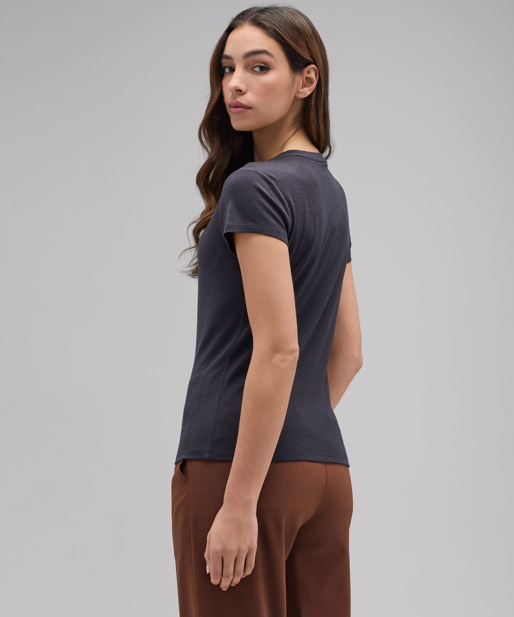 Women's Slim Merino Crew Neck T-Shirt - Image 24