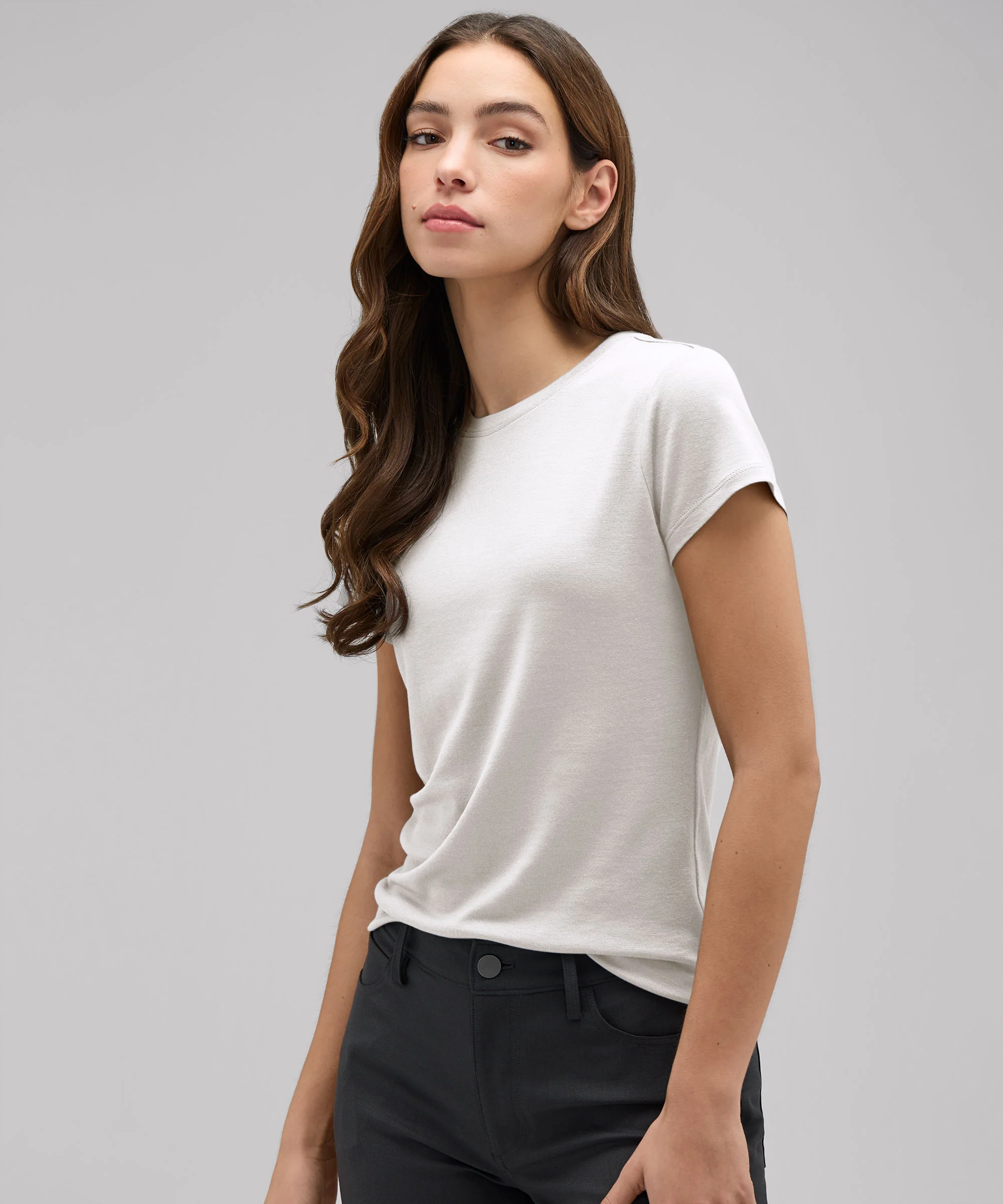 Women's Slim Merino Crew Neck T-Shirt - Image 38