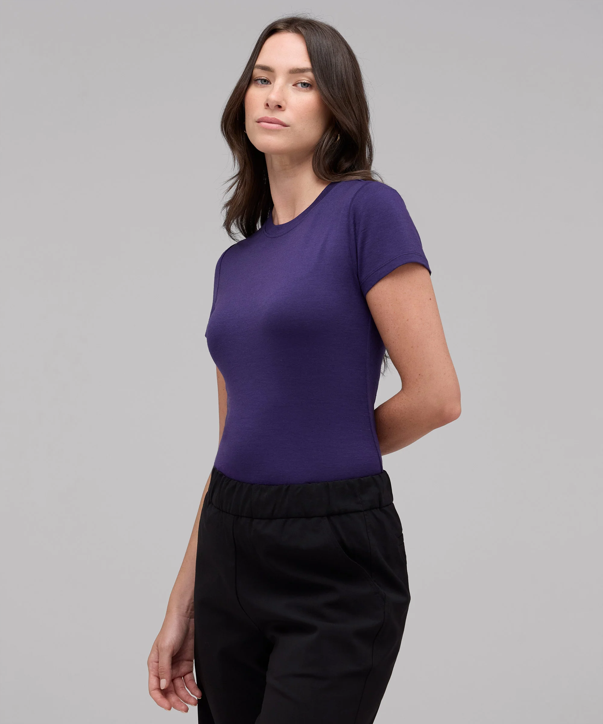 Women's Slim Merino Crew Neck T-Shirt - Image 43