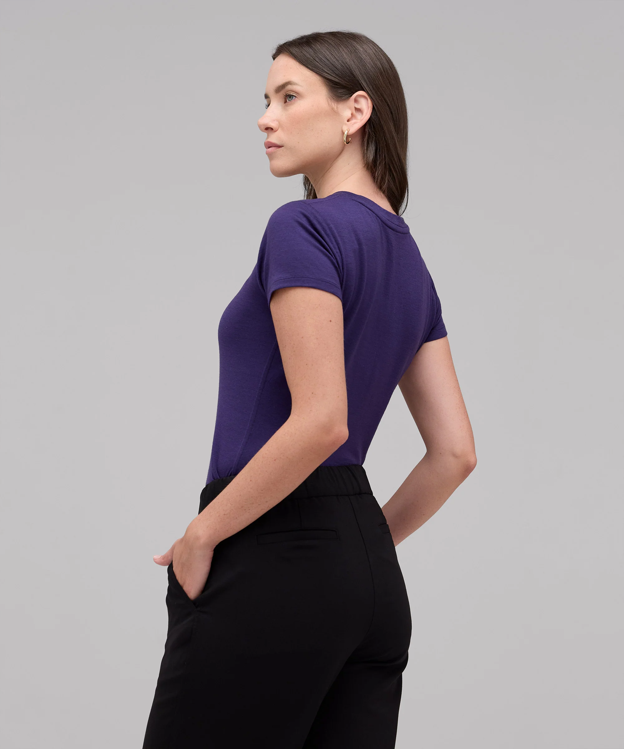 Women's Slim Merino Crew Neck T-Shirt - Image 46