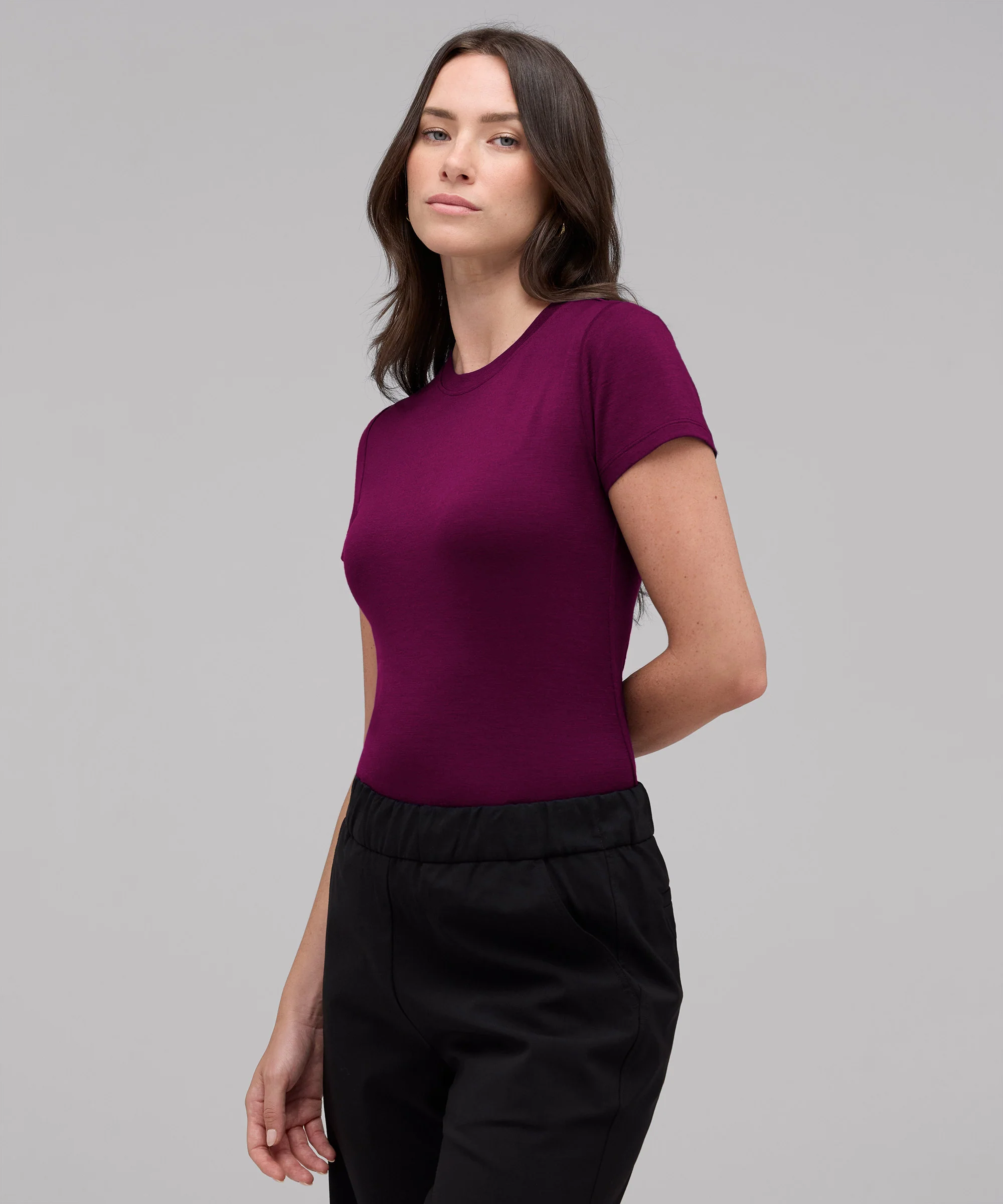 Women's Slim Merino Crew Neck T-Shirt - Image 54