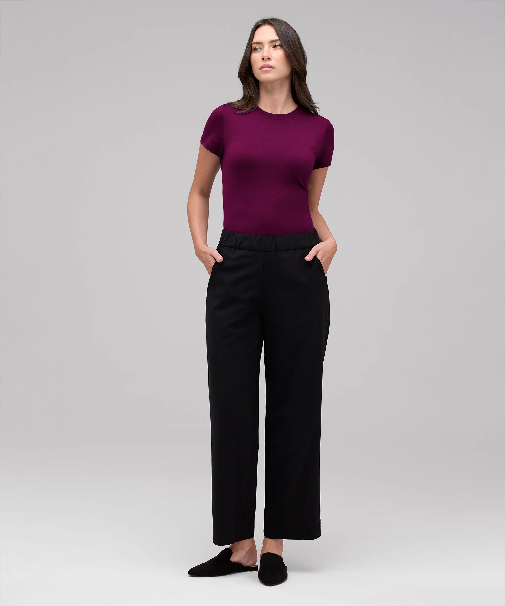 Women's Slim Merino Crew Neck T-Shirt - Image 55