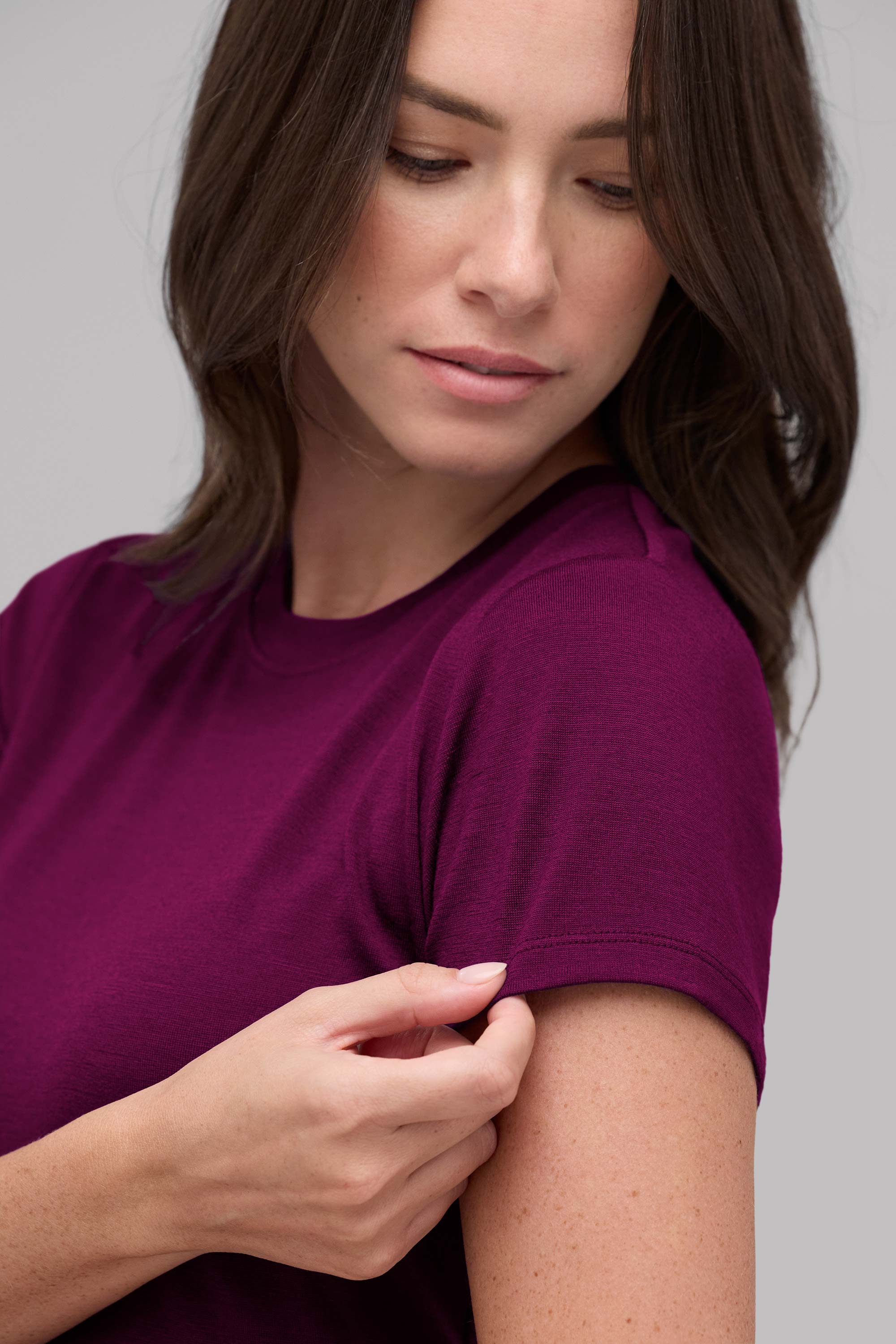 Women's Slim Merino Crew Neck T-Shirt - Image 57