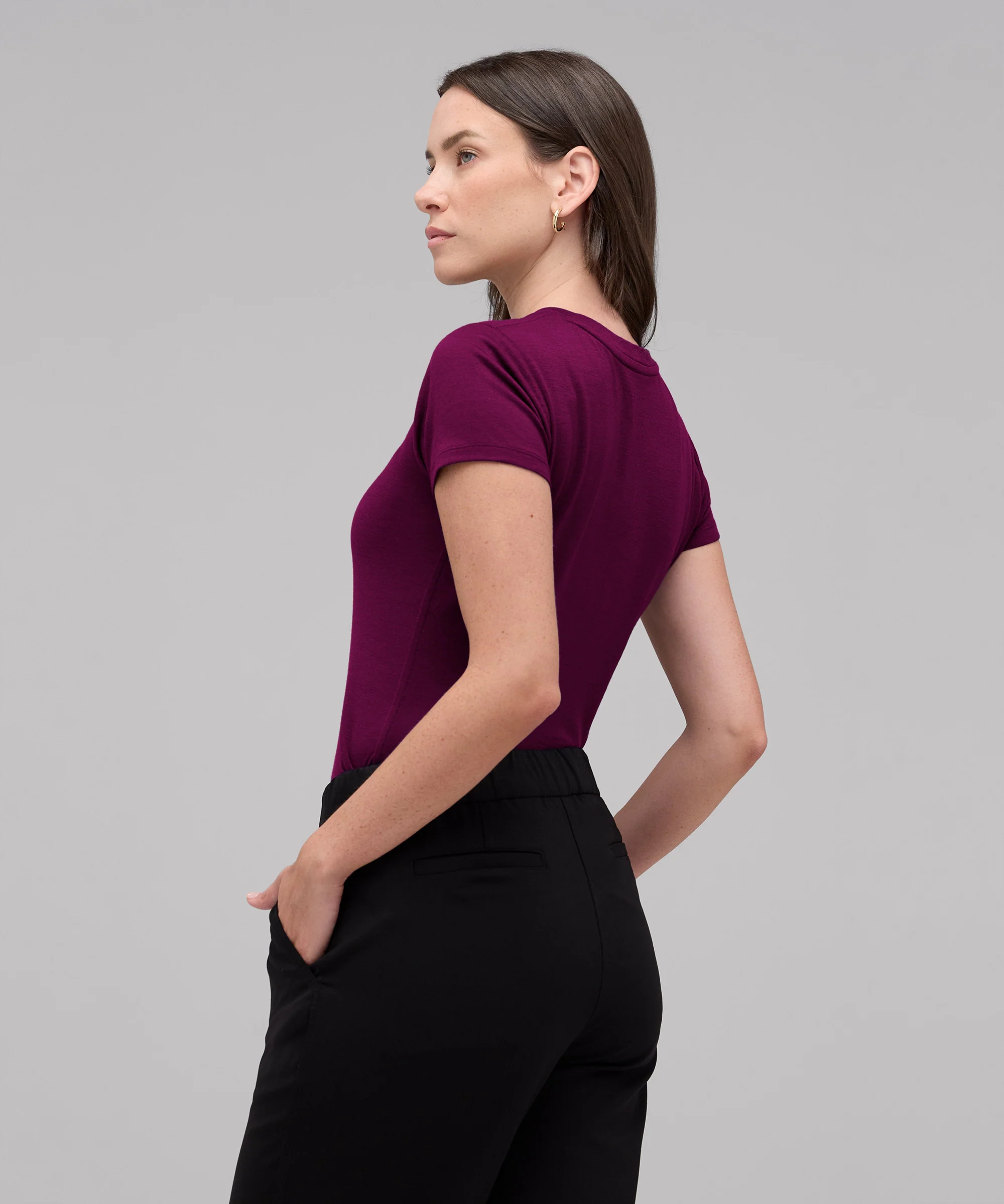 Women's Slim Merino Crew Neck T-Shirt - Image 58