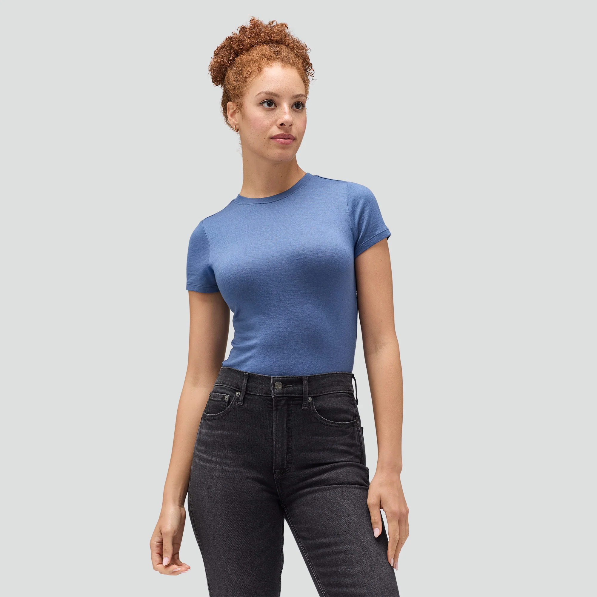 Women's Slim Merino Crew Neck T-Shirt - Image 6