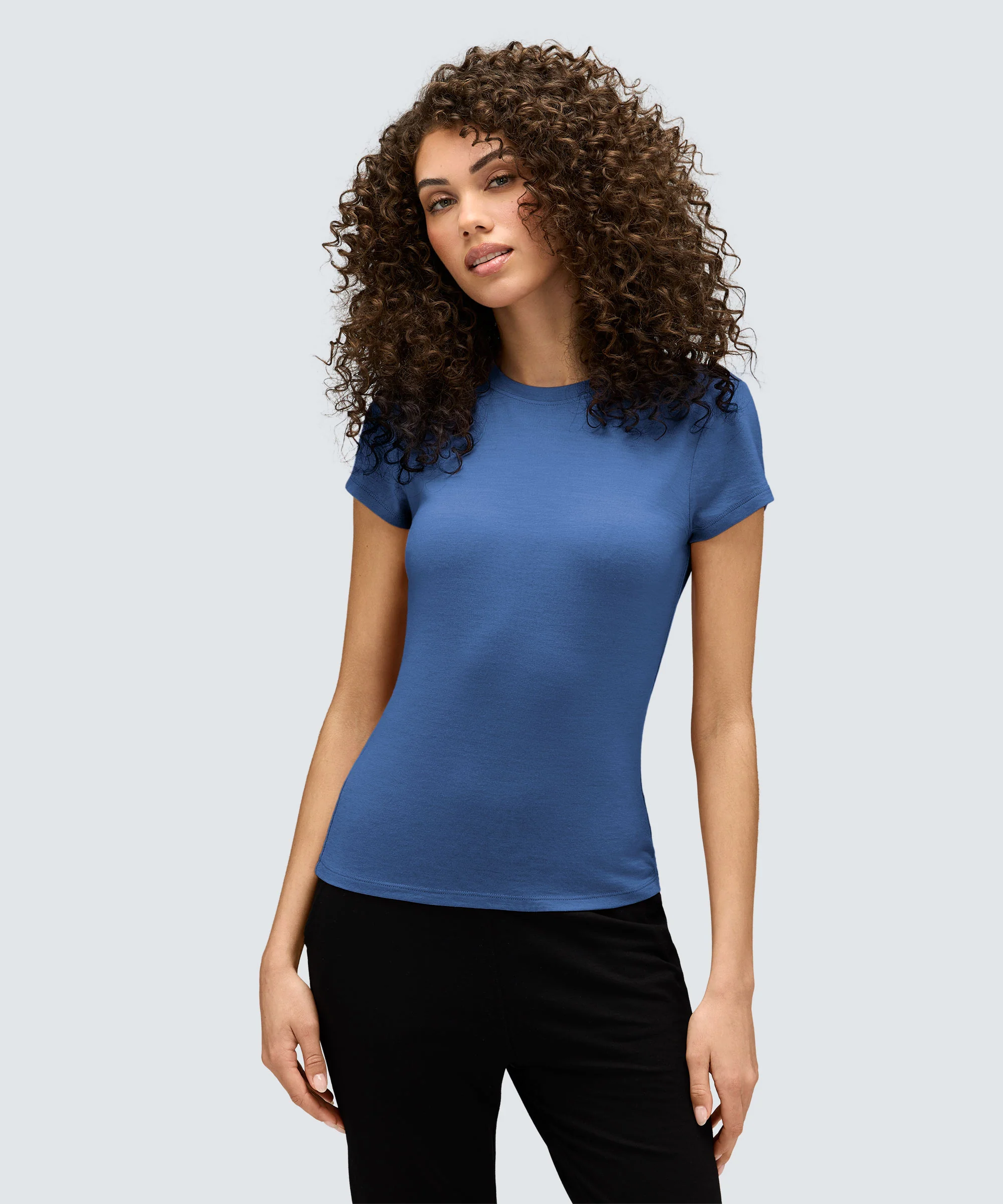 Women's Slim Merino Crew Neck T-Shirt - Image 60