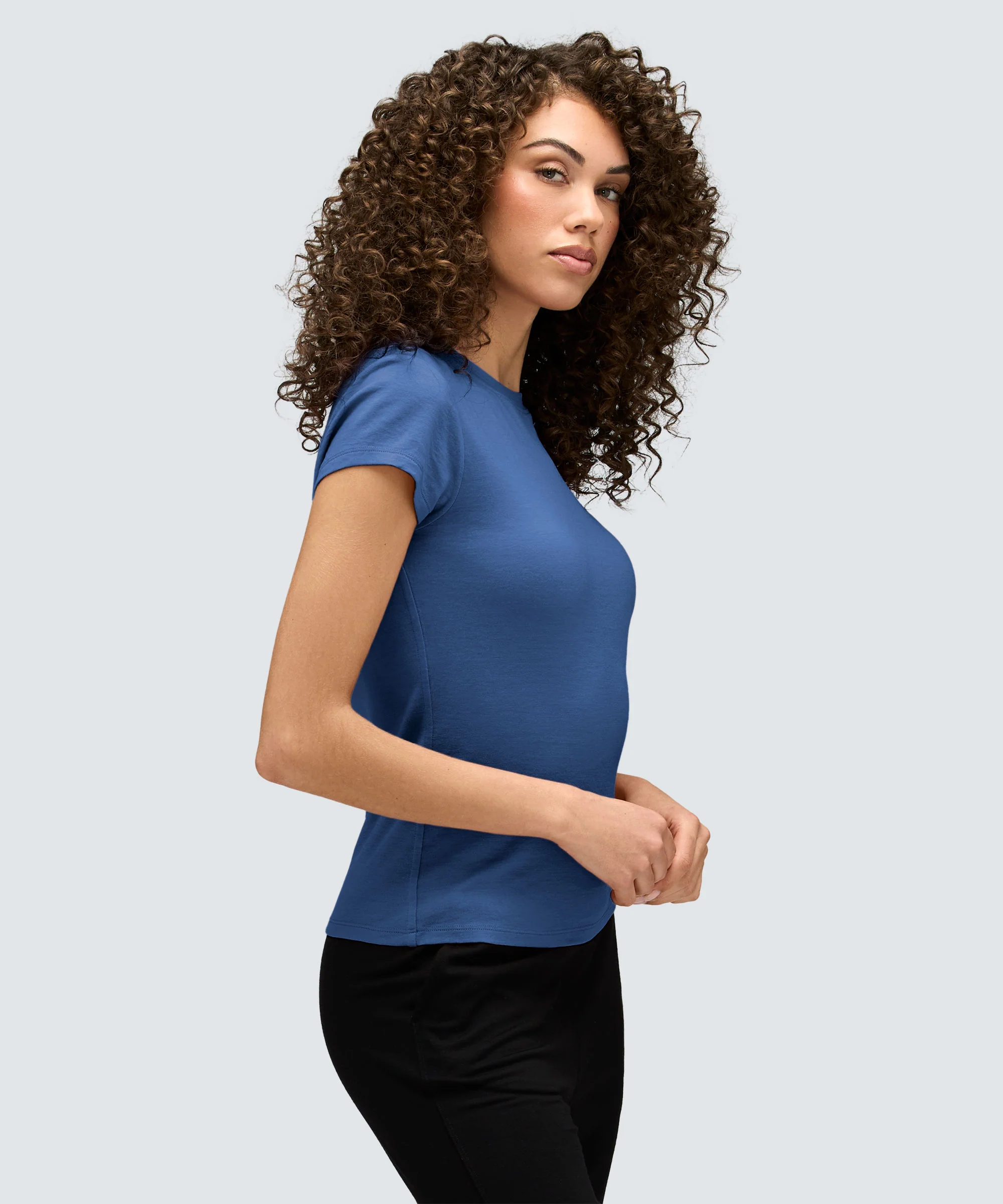 Women's Slim Merino Crew Neck T-Shirt - Image 61