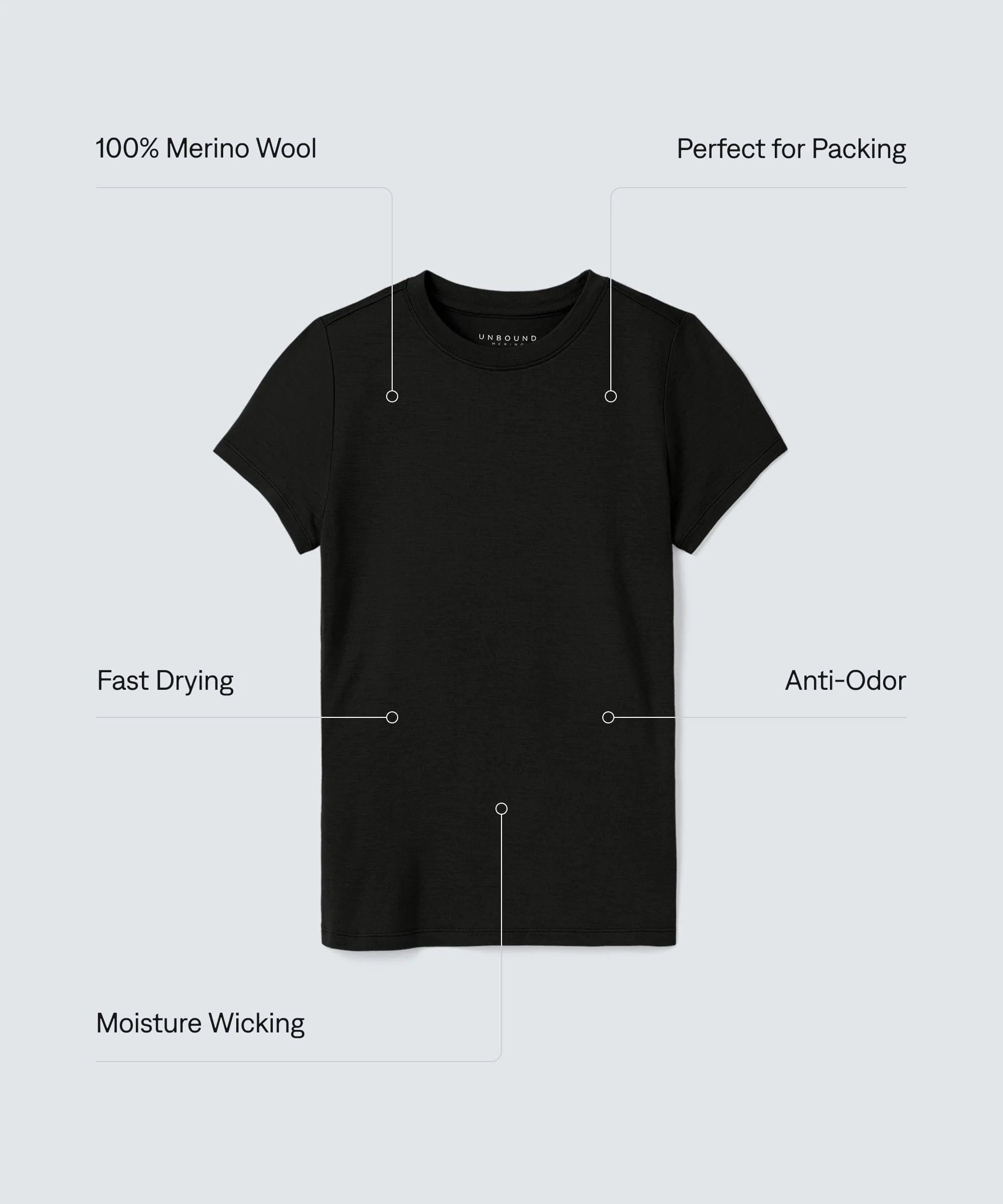 Women's Slim Merino Crew Neck T-Shirt - Image 64