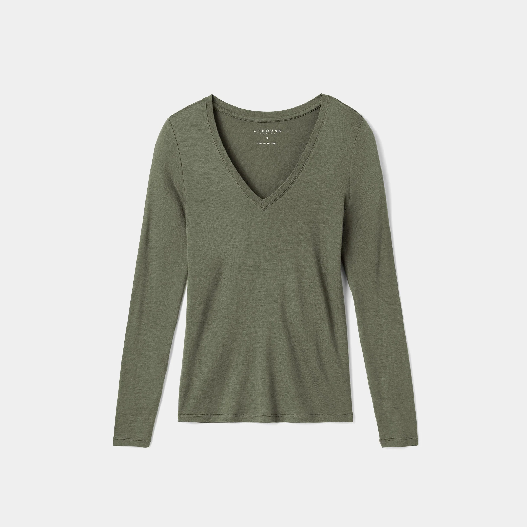 Women's Slim Merino Long Sleeve V-Neck - Image 19
