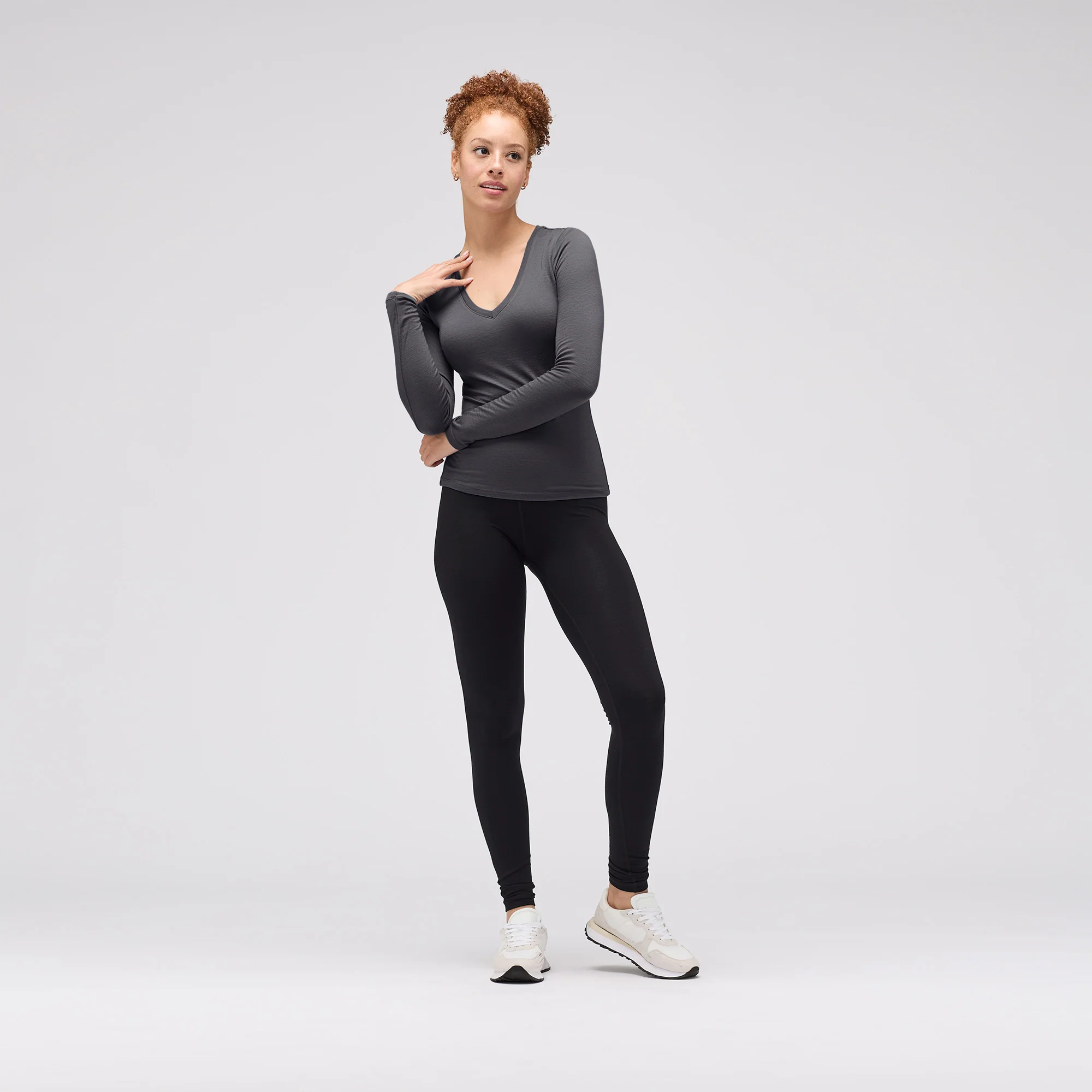 Women's Slim Merino Long Sleeve V-Neck - Image 21