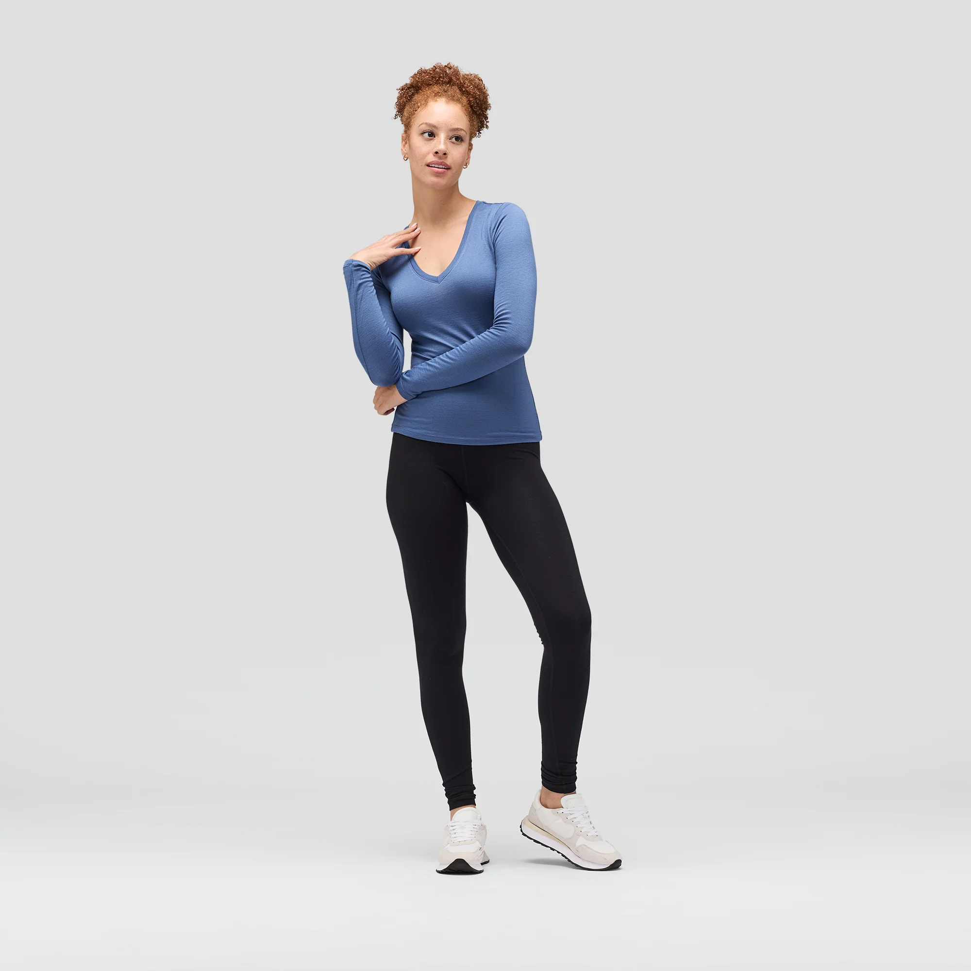 Women's Slim Merino Long Sleeve V-Neck - Image 26