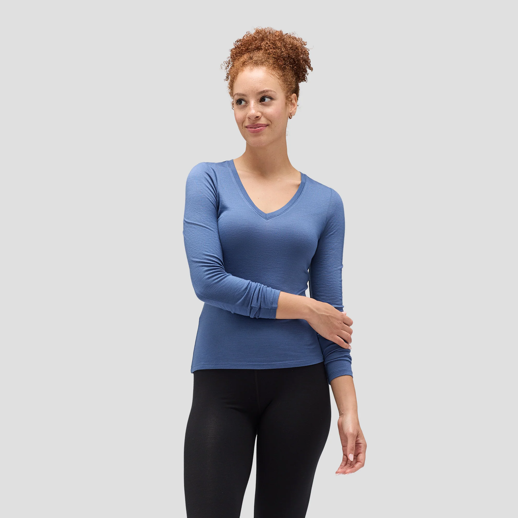 Women's Slim Merino Long Sleeve V-Neck - Image 27