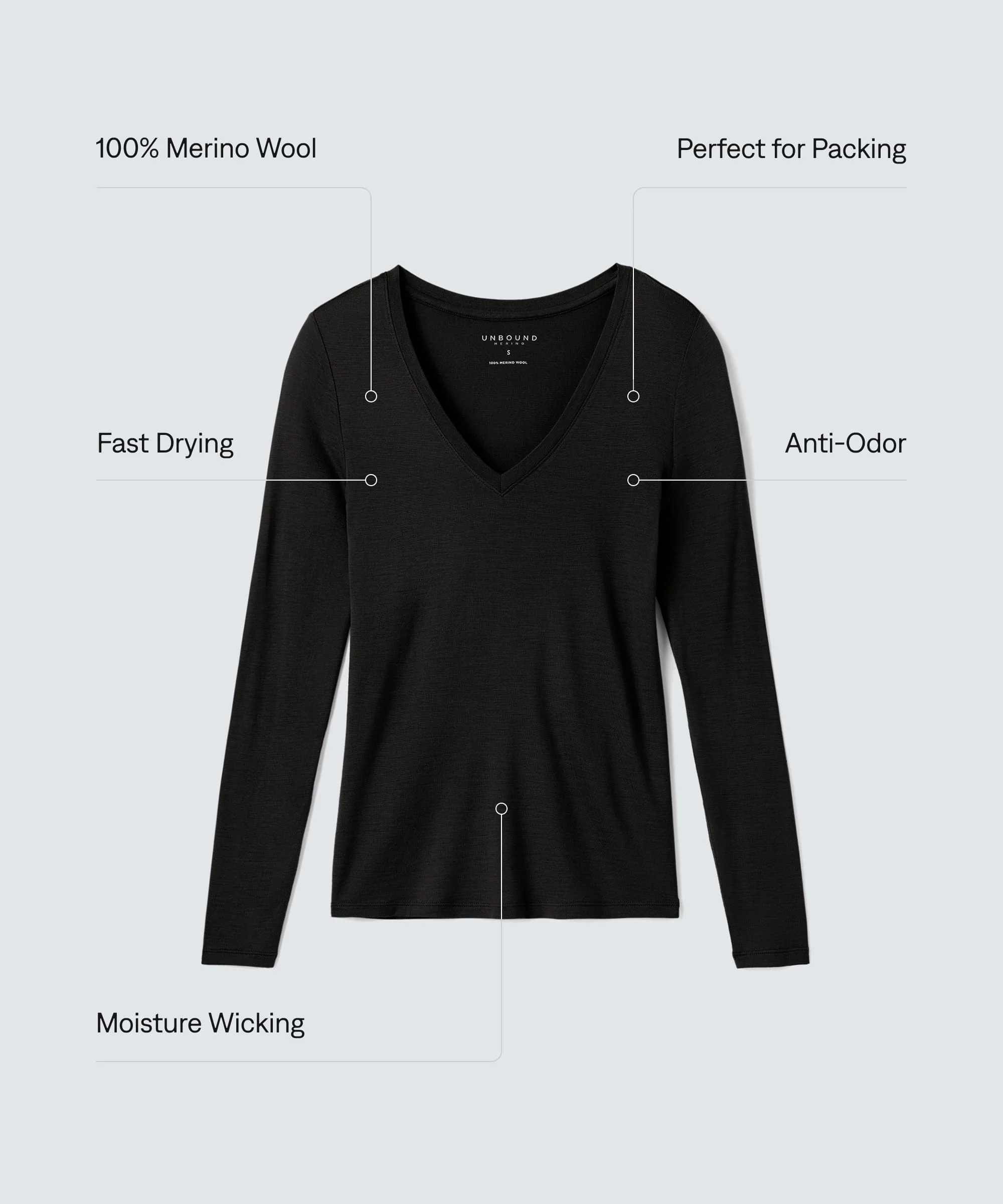 Women's Slim Merino Long Sleeve V-Neck - Image 35